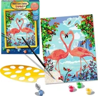 Zabawki kreatywne - 1PUNKT Namaluj obraz Zakochane FLAMINGI Zestaw do malowania obrazu Flaming ZA5131 - miniaturka - grafika 1