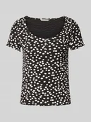 Koszulki i topy damskie - T-shirt z efektem prążkowania - miniaturka - grafika 1