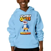 Bluzy dla dziewczynek - Bluza Dziecięca Niebieska Z Kapturem Stumble Guys Wzory Megalodon - 152 - miniaturka - grafika 1