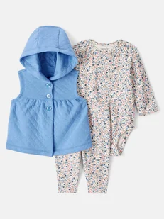 carter's 3-częściowy zestaw w kolorze błękitnym ze wzorem - Bluzy i sweterki niemowlęce - miniaturka - grafika 1