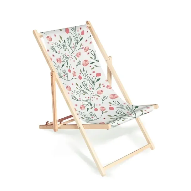 Leżak składany plaża ogród grafika Vintage maki