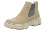 Botki damskie - RIEKER DAMSKIE BOTKI NA ZAMEK BEŻOWE OCIEPLANE 37 JŁA - miniaturka - grafika 1