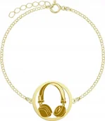 Zawieszki - Radziszewska Jewellery Pozłacana Bransoletka Słuchawki GRAWER GRATIS - miniaturka - grafika 1