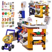 Zabawy w naśladowanie dorosłych - Supermarket SKLEP Z AKCESORIAMI DUŻY MARKET DLA DZIECI KASA WÓZEK SKANER XL - miniaturka - grafika 1