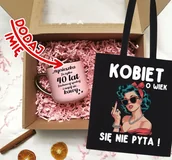 Gadżety dla niej i dla niego - Zestaw prezentowy na 40 urodziny - kubek na 40 z imieniem oraz torba - miniaturka - grafika 1
