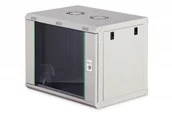 Szafy rack - Szafa Digitus Szafa sieciowa wisząca jednosekcyjna Dynamic 19" 9U, 600x450, drzwi szyba, szary, niezmontowana, 60kg DN-37104 - miniaturka - grafika 1