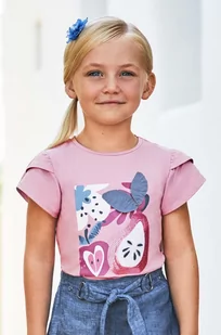 Mayoral t-shirt dziecięcy kolor fioletowy - Koszulki dla dziewczynek - miniaturka - grafika 1