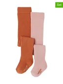 Rajstopy dziecięce - vertbaudet Rajstopy (2 pary) w kolorze jasnoróżowo-pomarańczowym - miniaturka - grafika 1