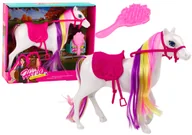 Figurki dla dzieci - Figurka Konia Biały Koń Do Czesania Siodło Stajnia Farma Cute Horse - miniaturka - grafika 1