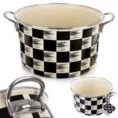 Garnki - Garnek emaliowany indukcja na indukcję gaz SZACHOWNICA duży 26 cm 6.5L ORION 113338 - miniaturka - grafika 1