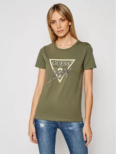 Koszulki i topy damskie - Guess T-Shirt Icon Tee W1RI25 I3Z00 Zielony Regular Fit - grafika 1