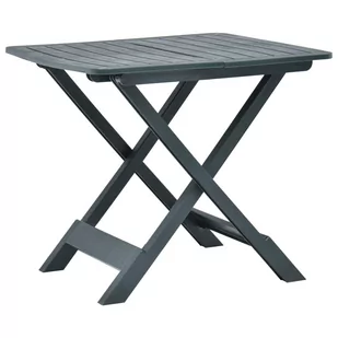 vidaXL Składany stolik ogrodowy, zielony, 79x72x70 cm, plastik - Stoły ogrodowe - miniaturka - grafika 1