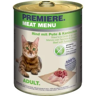 PREMIERE Meat Menu Adult Wolowina, indyk, królik 24x800 g - Mokra karma dla kotów - miniaturka - grafika 1