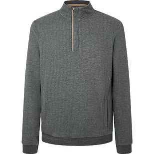 Hackett London Męska bluza w jodełkę Hz, Brązowy (asfalt), L - Bluzy męskie - miniaturka - grafika 1