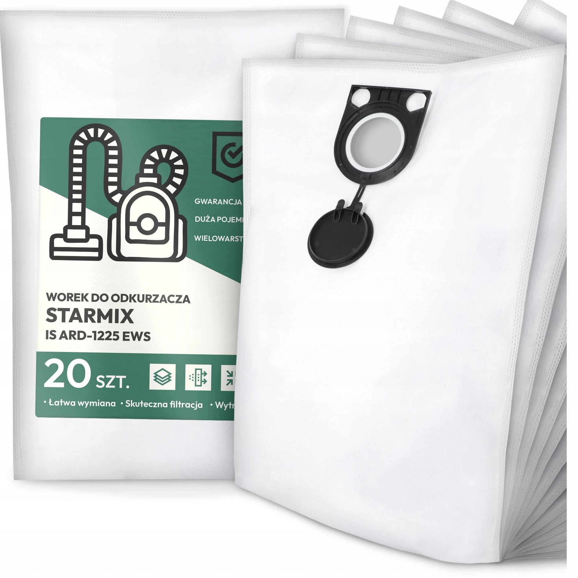20x Worek do Odkurzacza Starmix Is ARD-1225 Ews Syntetyczny Pojemny Duży G9