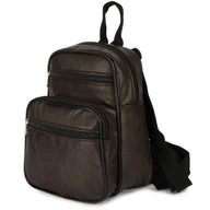 Torebki damskie - Plecak skórzany damski mały A5 klasyczny ciemno brązowy 023 - miniaturka - grafika 1