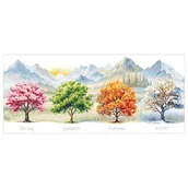 Pasmanteria - Haft krzyżykowy - Zestaw do haftu - Cztery pory roku - Drzewa - miniaturka - grafika 1