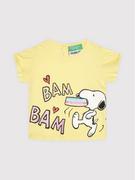 Koszulki dla chłopców - Benetton United Colors Of T-Shirt PEANUTS 3096C1564 Żółty Regular Fit - miniaturka - grafika 1