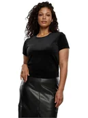 Koszulki i topy damskie - Urban Classics Koszulka aksamitna w kolorze czarnym - miniaturka - grafika 1