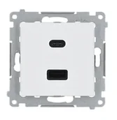 Gniazdka elektryczne - Kontakt Simon USB A+C 30W SIMON 54 biały - miniaturka - grafika 1