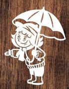 Zabawki kreatywne - Dziewczynka pod parasolem- wycinanka z kartonu - miniaturka - grafika 1