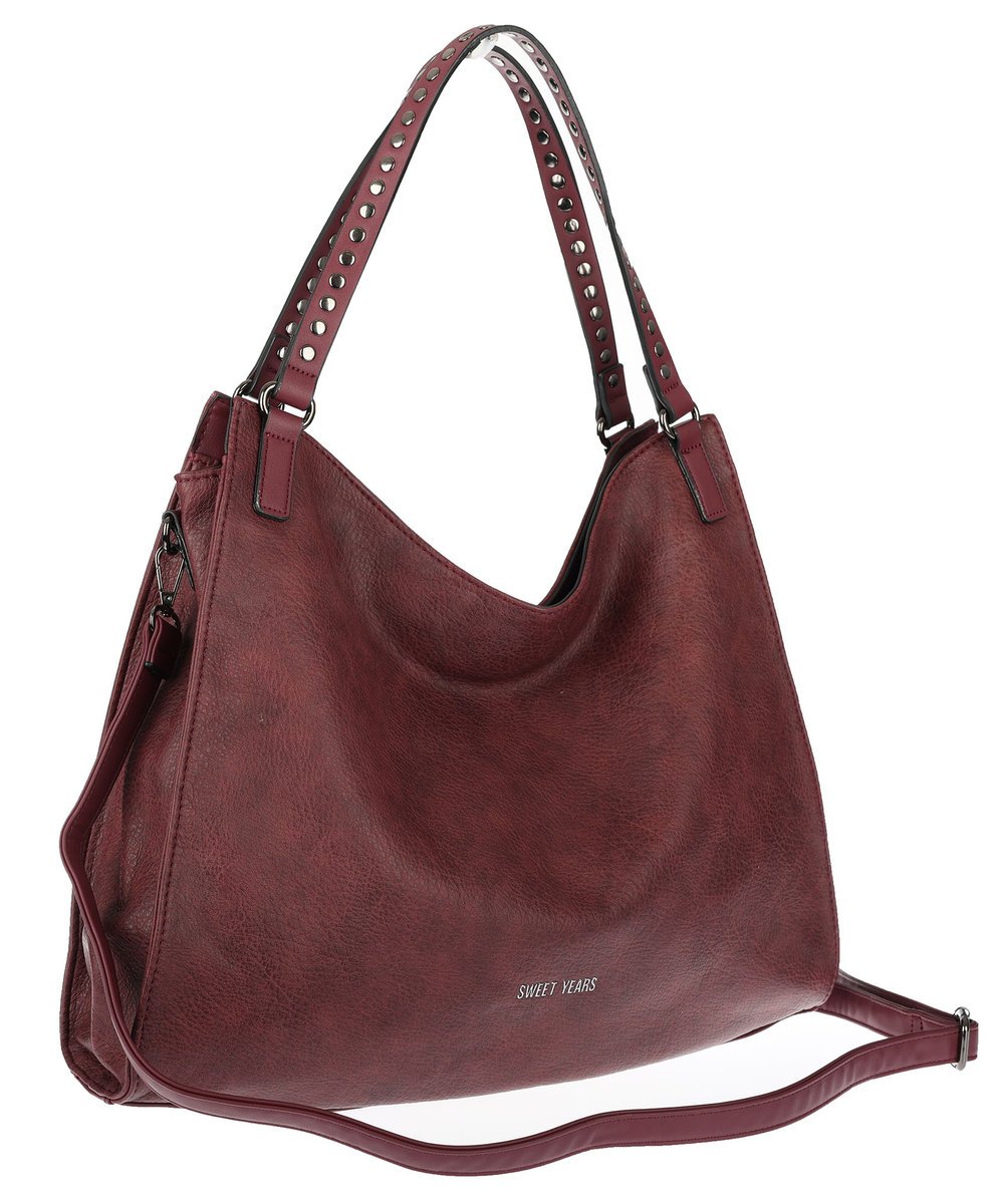 Torebka Damska Shopper worek modna duża torba A4 na Ramię 6867 Bordowa