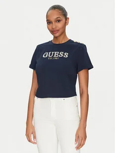 Guess T-Shirt W5GI15 K8FQ4 Granatowy Regular Fit - Koszulki i topy damskie - miniaturka - grafika 1