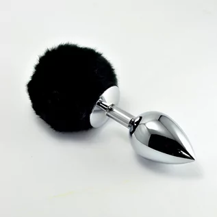 Biżuteria erotyczna - Pompon Metal Plug Large Black - grafika 1