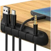 Uchwyty samochodowe do telefonów - SAMOPRZYLEPNY ORGANIZER UCHWYT DO KABLI PRZEWODÓW 5 OTWORÓW WIESZAK KLIPS - miniaturka - grafika 1