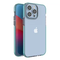 Etui i futerały do telefonów - Spring Case etui iPhone 14 Pro Max silikonowy pokrowiec z ramką jasnoniebieskie - miniaturka - grafika 1