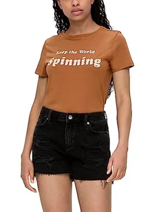 Q/S by s.Oliver T-shirt damski, krótki rękaw, brązowy, XS - Koszulki i topy damskie - miniaturka - grafika 1