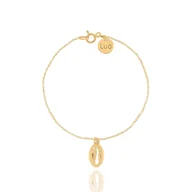 Bransoletki - Bransoletka srebrna pozłacana z odlewaną muszelką kauri - miniaturka - grafika 1