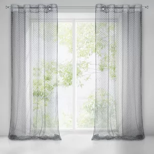 Eurofirany Firana Aiden 140x250 Srebrna ex-fir-aiden-sre-140x250-przel - Firany - miniaturka - grafika 1