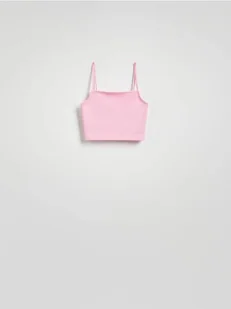 Reserved - Krótki top na ramiączkach - różowy - Koszulki i topy damskie - miniaturka - grafika 1