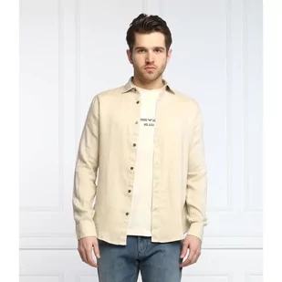 Emporio Armani Lniana koszula | Regular Fit - Koszule męskie - miniaturka - grafika 1