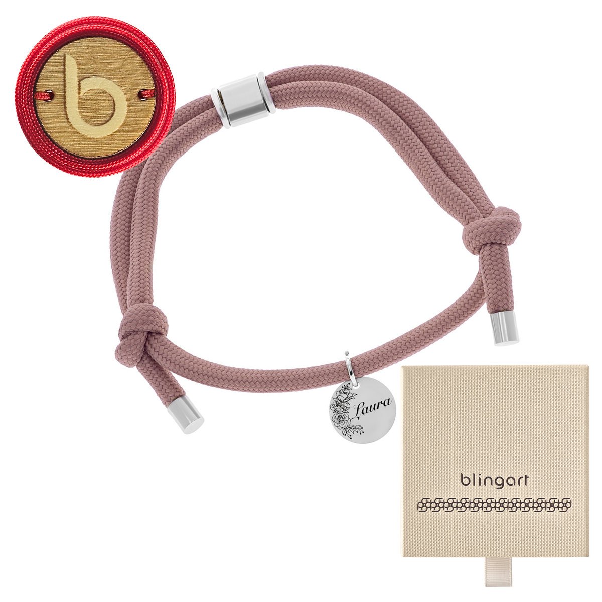 Bransoletka sznurkowa z GRAWEREM regulowana kolory