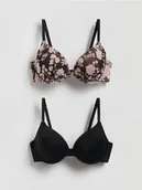 Biustonosze - Reserved - Siateczkowy biustonosz push up 2 pack - czarny - miniaturka - grafika 1