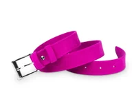 Paski - Pasek damski klasyczny fuksja welurowy 3 cm - miniaturka - grafika 1