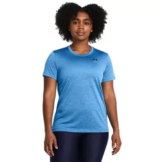 Koszulki sportowe damskie - Damska koszulka treningowa Under Armour Tech SSC- Twist - niebieska - UNDER ARMOUR - grafika 1