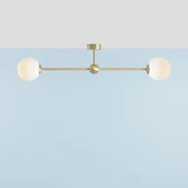 Lampy sufitowe - Sufitowa lampa nowoczesna Pearl do przedpokoju mosiądz biała - miniaturka - grafika 1