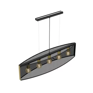 Luminex Tear 4153 lampa wisząca zwis 5x60W E27 czarna/złota - Lampy sufitowe - miniaturka - grafika 2