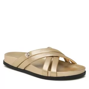 Klapki i japonki damskie - Klapki Tommy Hilfiger - Starp Feminine Sandal Golden FW0FW06994 Gold OLJ - grafika 1