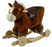 Zabawki na biegunach - Przytul i kochaj Konik na biegunach z fotelikiem i kołami GS6103W - miniaturka - grafika 1