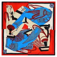 Apaszki i szaliki damskie - CHUSTA duża SZAL SZALIK Apaszka jedwabna damska - miniaturka - grafika 1