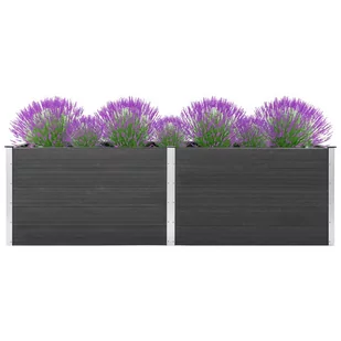 vidaXL Podwyższona donica ogrodowa, 200x50x91 cm, WPC, szara - Donice - miniaturka - grafika 1