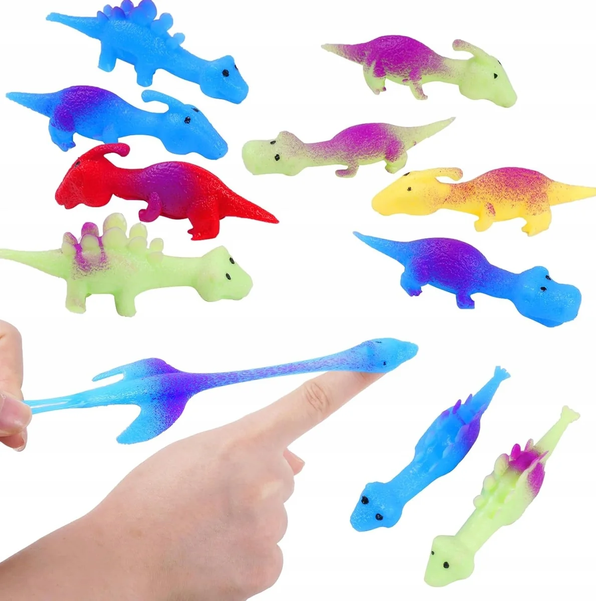Dinozaury 10 sztuk elastyczne figurki do wystrzeliwania zabawka dla dzieci