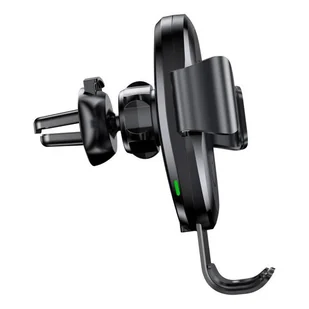 Baseus Wireless Charger Gravity uchwyt samochodowy na kratkę wentylacyjną + bezprzewodowa ładowarka Qi srebrny (WXYL-0S) - Ładowarki do telefonów - miniaturka - grafika 2