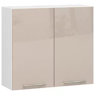 Meble kuchenne - Wisząca Szafka Kuchenna Oliwia W 80Cm Biała-Cappuccino Połysk H720 - miniaturka - grafika 1