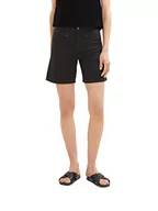 Spodenki damskie - TOM TAILOR Damskie 1036731 bermudy dżinsowe szorty, 14482-Deep Black, 29, 14482 – Deep Black - miniaturka - grafika 1