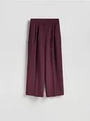 Spodnie damskie - Reserved - Spodnie z zakładkami - burgundowy - miniaturka - grafika 1